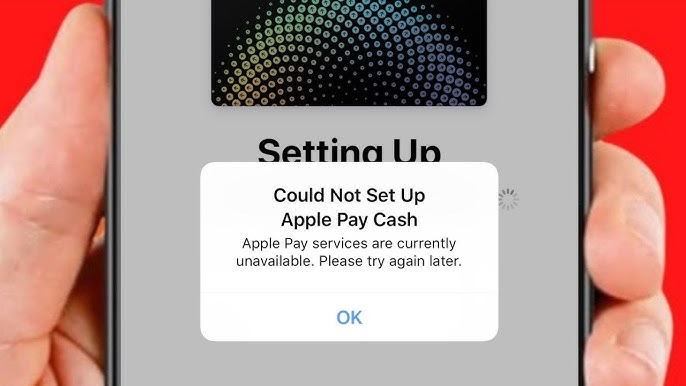 Unable to Connect to Wallet Services error pop-up on iPhone setting up Apple Pay Cash.